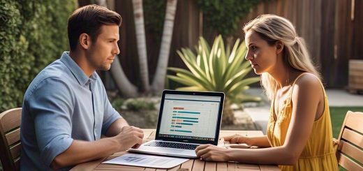 Couple dividing their property in a divorce.